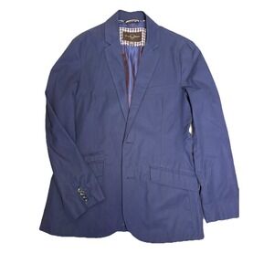 Black Brown 1826 DESIGNER SUMMER Navy 100% Cotton Blazer‎ Sport Coat SIZE M EUC